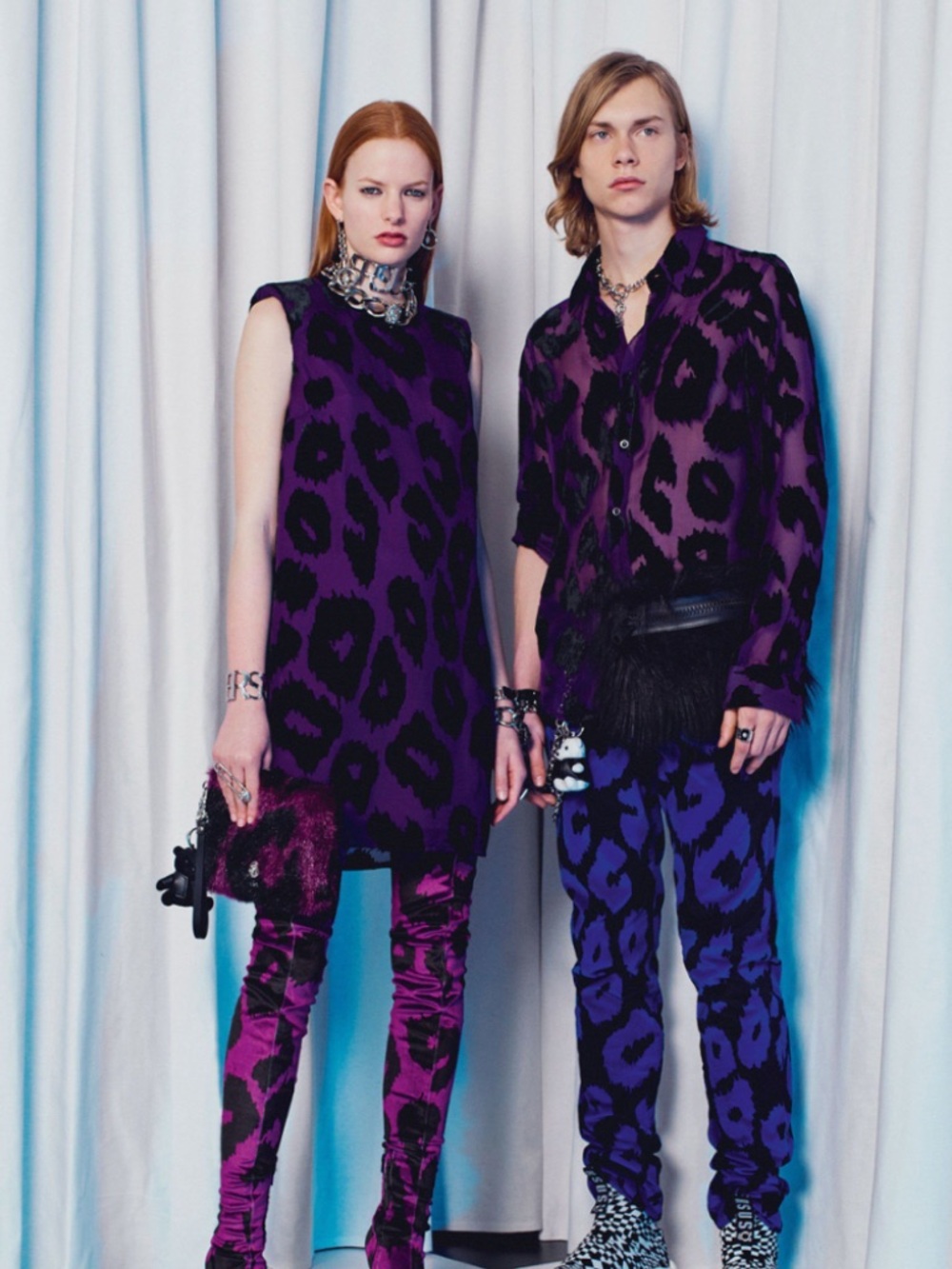 Versus Versace Purple & Black Leopard-Print Dress